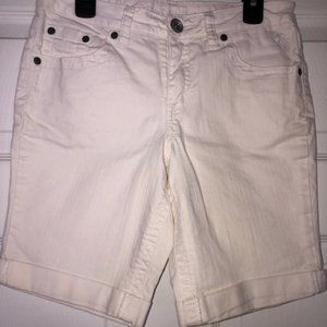 White Justice Jean Bermuda Shorts